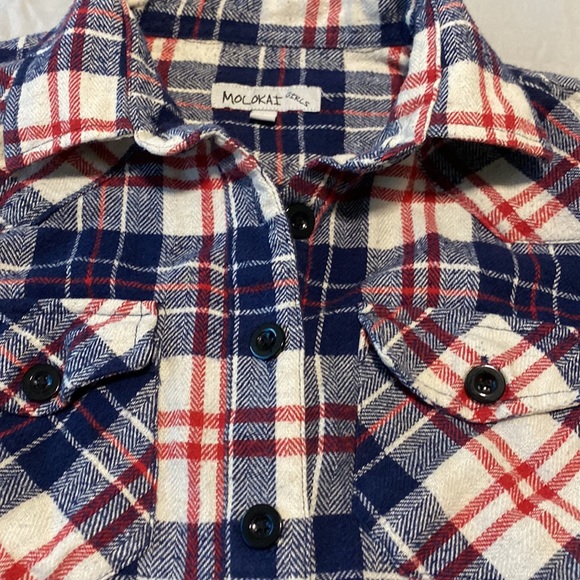 Girls Molokai Surfer Brand Flannel Plaid Shirt / Size M - Picture 4 of 6